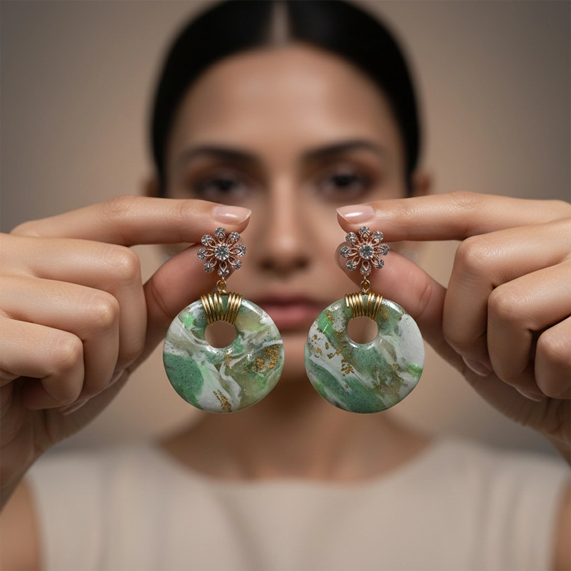 Ethereal Jade Marble earrings