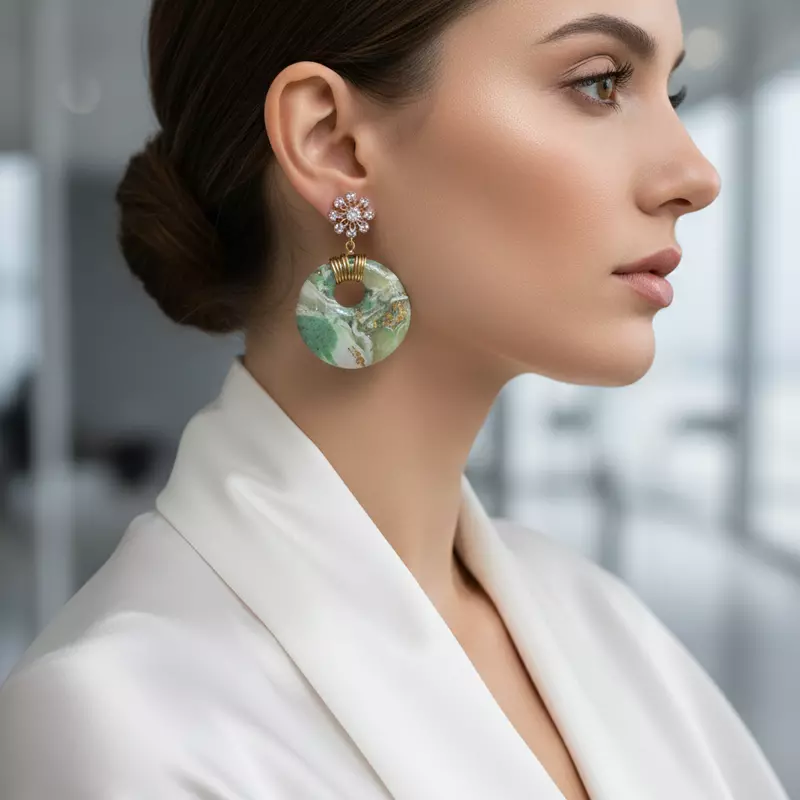 Ethereal Jade Marble earrings