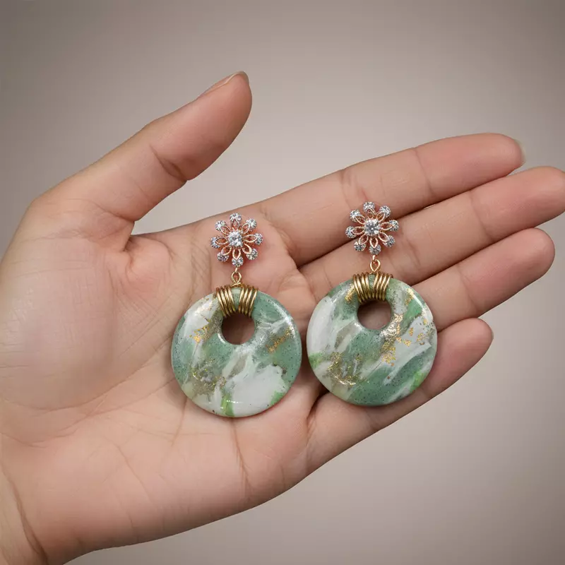 Ethereal Jade Marble earrings
