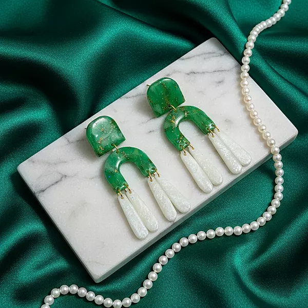 Emerald Jade Arch Dangles