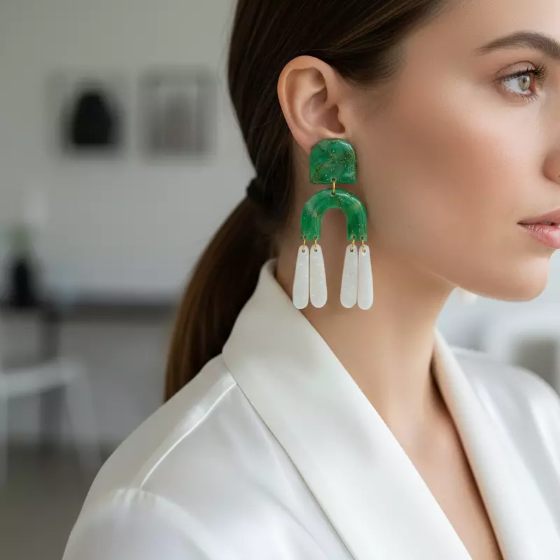 Emerald Jade Arch Dangles