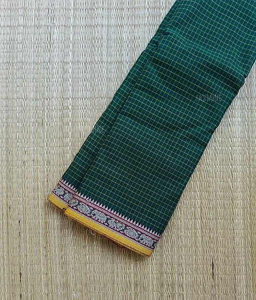 Aarti - आरती | Bottle Green Narayanpet Cotton Saree