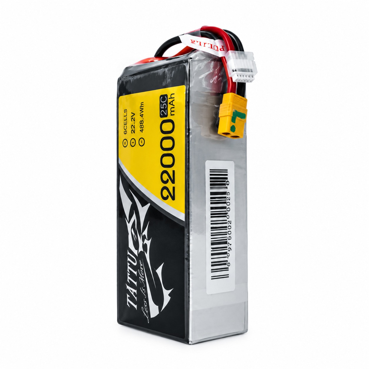 Angled view of the GREPOW Tattu 22000mAh battery Angled view of the GREPOW Tattu 22000mAh battery