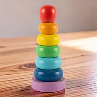 Channapatna Toys Wooden Rainbow Stacking Toy