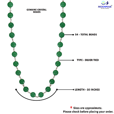 925 Sterling Silver Green Stone Mala
