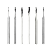 Hudens Bio Burstar Straight Handpiece Carbide Flat End Fissure Burs – Pack of 6