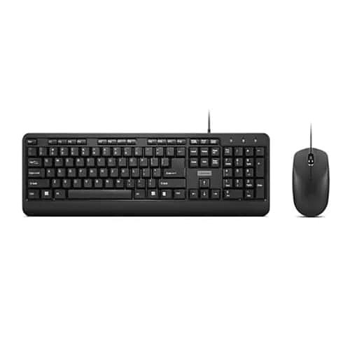 Lenovo 160 Wired Keyboard and Mouse Combo – USB Interface | Multi-media Keys | 3 Years Warranty