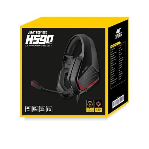 Ant Esports H590 7.1 Gaming Headset – 50mm Driver | LED Lighting | USB | Over-Ear