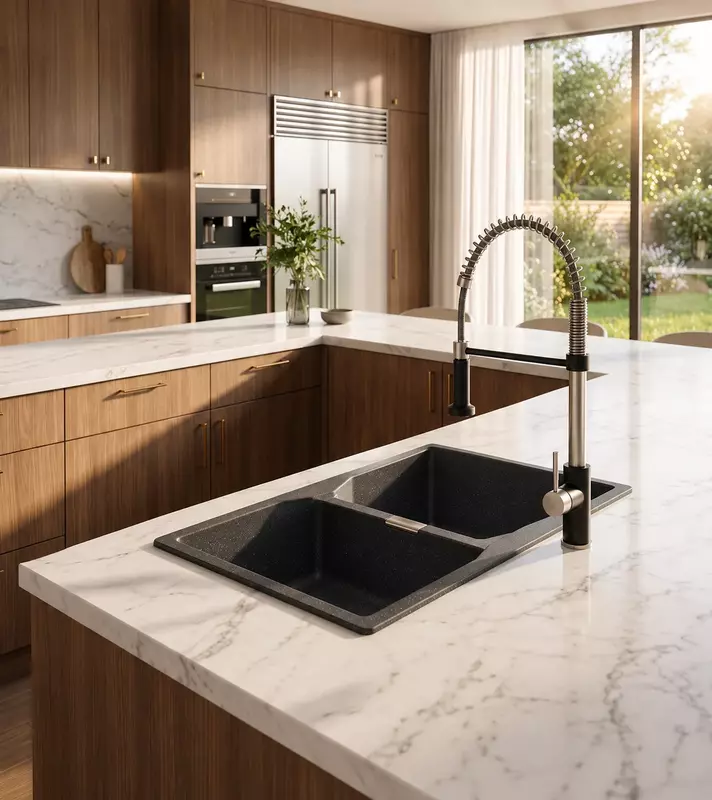 Quartz Elite Double Bowl Sink (Galaxy Stone)