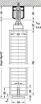 Hafele Classic 60 W Smuso Single Door Sliding System