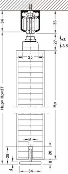 Hafele Classic 60 W Smuso Single Door Sliding System