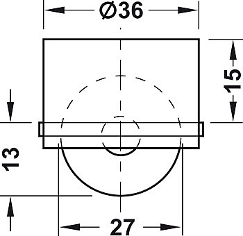 Hafele Concealed Caster Wheel Dia 36 mm