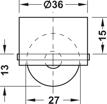 Hafele Concealed Caster Wheel Dia 36 mm