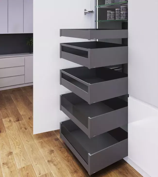 Hafele Matrixbox Slim Inner Drawer Kit- Graphite Grey