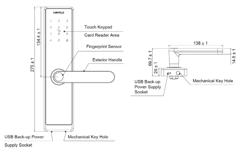 Hafele RE-Ach Digital Lock