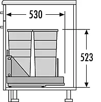Kesseboehmer Hailo AS Bottom Mount 400 29/D/29/D Waste Bin