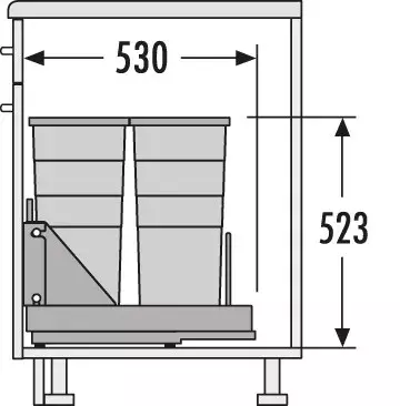 Kesseboehmer Hailo AS Bottom Mount 400 29/D/29/D Waste Bin