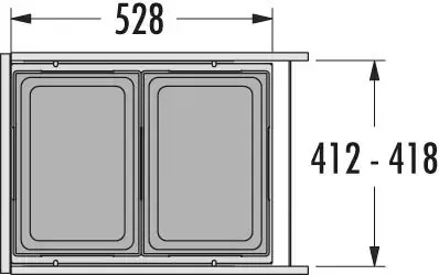 Kesseboehmer Hailo AS Euro Cargo 450 38/38 Dark Grey Waste Bin