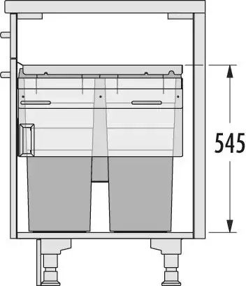 Kesseboehmer Hailo AS Euro Cargo 600 38/38/12/D/2.5 Dark Grey Waste Bin