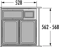 Kesseboehmer Hailo AS Euro Cargo 600 38/38/12/D/2.5 Dark Grey Waste Bin