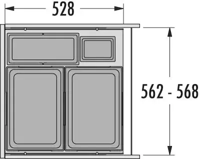 Kesseboehmer Hailo AS Euro Cargo 600 38/38/12/D/2.5 Dark Grey Waste Bin
