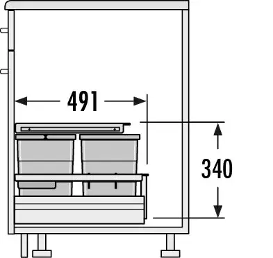 Kesseboehmer Hailo AS Separato K 600 18/8/8/D  Waste Bin
