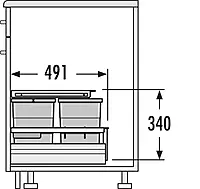 Kesseboehmer Hailo AS Separato  K 900 18/18/8/8/D/KS Waste Bin