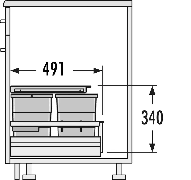Kesseboehmer Hailo AS Separato  K 900 18/18/8/8/D/KS Waste Bin