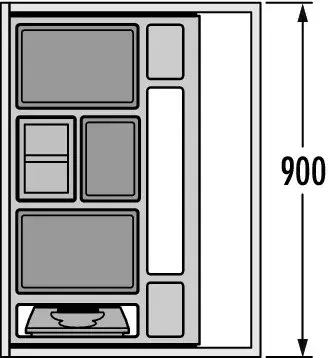 Kesseboehmer Hailo AS Separato  K 900 18/18/8/8/D/KS Waste Bin