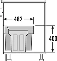 Kesseboehmer Hailo AS Tandem 15/15/D Light Grey Waste Bin