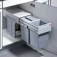 Kesseboehmer Hailo AS Tandem 15/15/D Light Grey Waste Bin