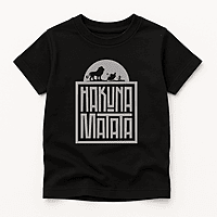 Kids Black Safari Graphic T-Shirt | No Worries Cotton Printed Tee