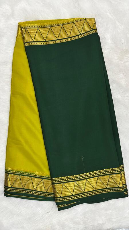 Pure Mysore Silk with Half and Half Pattern saree