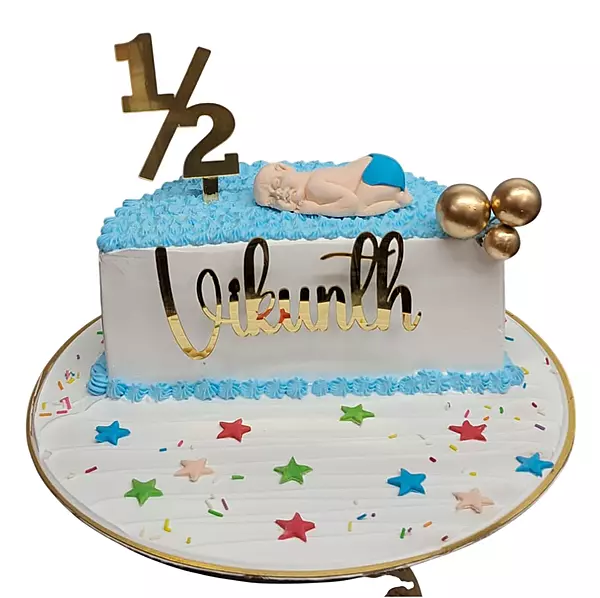 half birthday -Fondant Baby cake