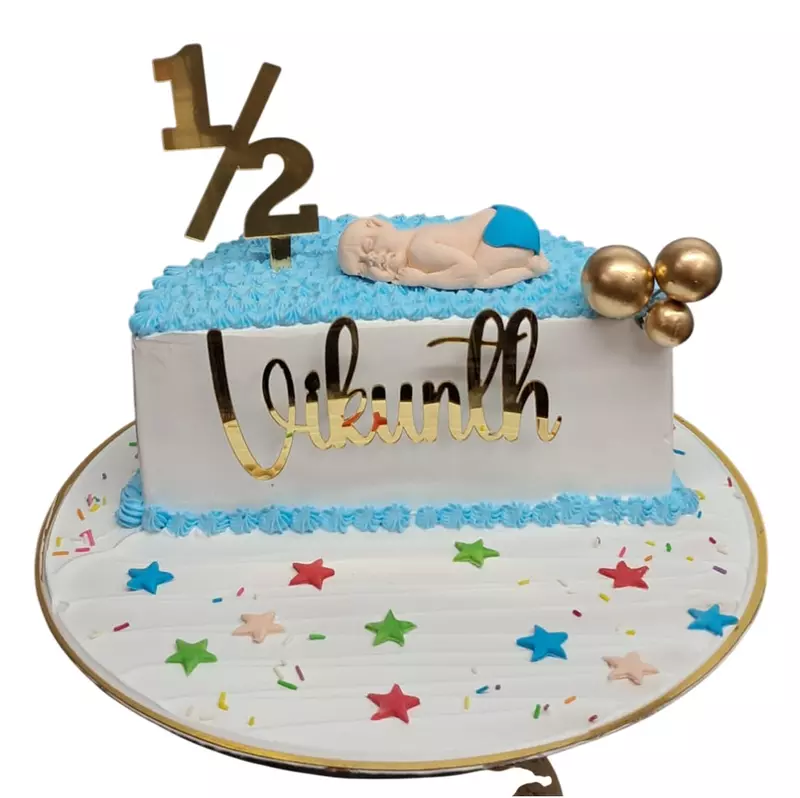half birthday -Fondant Baby cake