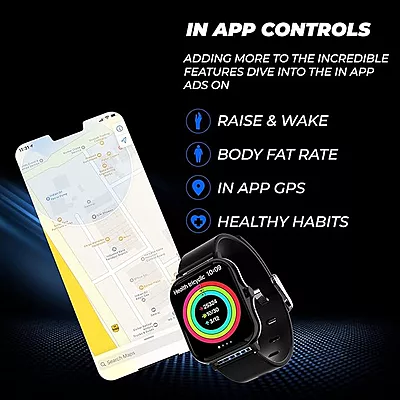 Hammer Ace 1.69" Bluetooth Calling Smart Watch with Call Function Dial Pad, Speaker, SpO2, HR, Sleep Monitor, Multiple Sports Mode