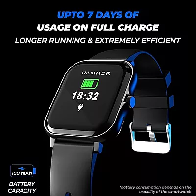Hammer Ace 1.69" Bluetooth Calling Smart Watch with Call Function Dial Pad, Speaker, SpO2, HR, Sleep Monitor, Multiple Sports Mode