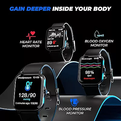 Hammer Ace 1.69" Bluetooth Calling Smart Watch with Call Function Dial Pad, Speaker, SpO2, HR, Sleep Monitor, Multiple Sports Mode