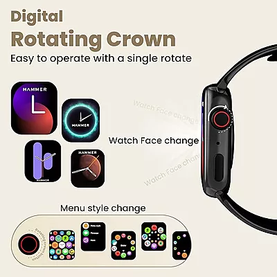Hammer Ace 3.0 Bluetooth Calling Smart Watch with Largest 1.85" IPS Display, Dual Mode, Spo2, Heart Rate, Strong Metallic Body & Skin Friendly Strap Hammer Ace 3.0 Bluetooth Calling Smart Watch with Largest 1.85" IPS Display, Dual Mode, Spo2, Heart Rate, Strong Metallic Body & Skin Friendly Strap