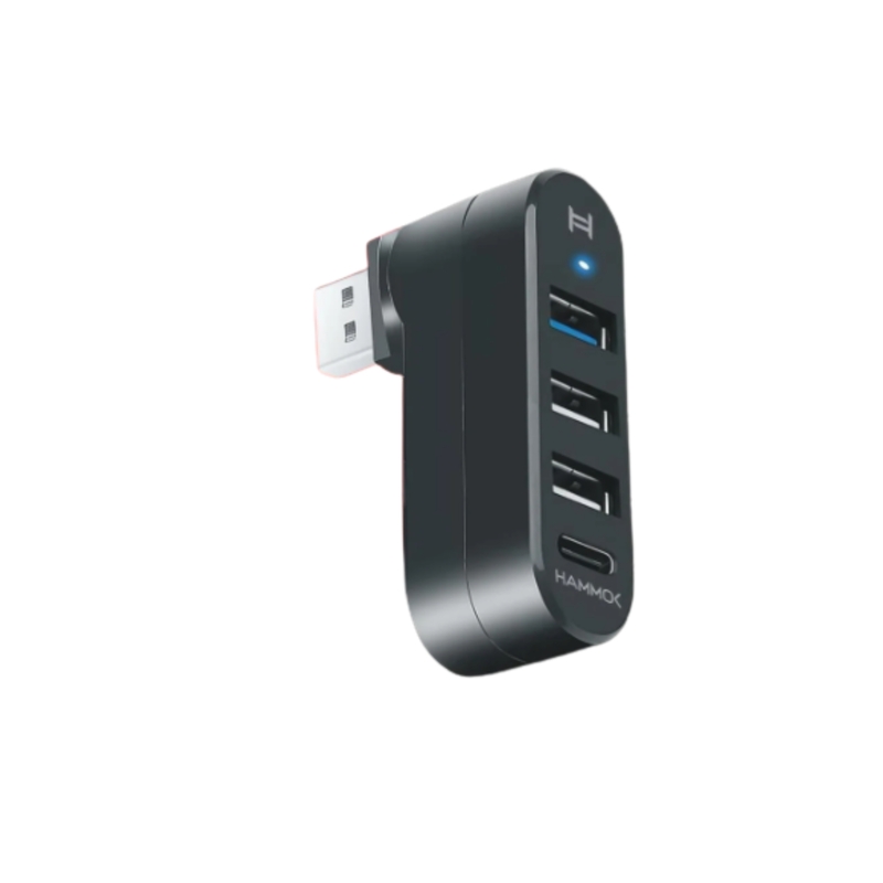 HAMMOK | ROTOX | 4 PORT | USB HUB | 3.0/2.0 | 180⁰ ROTATABLE | 5 GBPS | BLACK HAMMOK | ROTOX | 4 PORT | USB HUB | 3.0/2.0 | 180⁰ ROTATABLE | 5 GBPS | BLACK