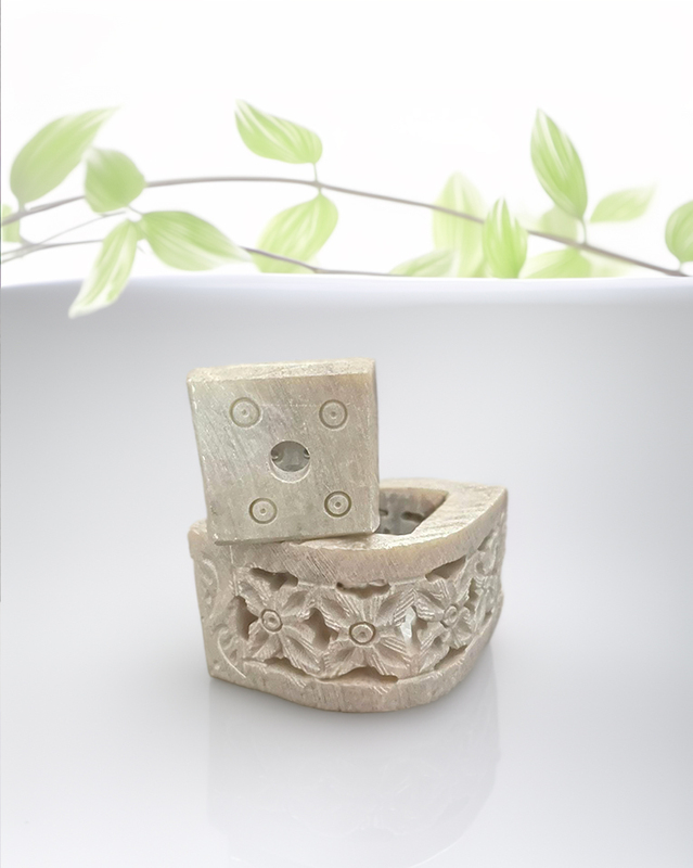 Hand Carving Soapstone Incense Stick Boat Holder