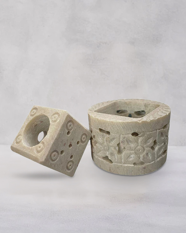 Hand Carving Soapstone Incense Stick Multi Round Holder