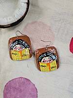 Hand Painted - Coconut Shell Earrings