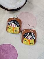 Hand Painted - Coconut Shell Earrings