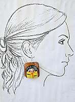 Hand Painted - Coconut Shell Earrings