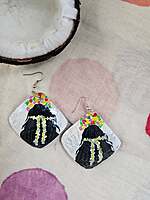Hand Painted - Coconut Shell Earrings
