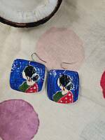 Hand Painted - Coconut Shell Earrings