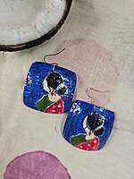 Hand Painted - Coconut Shell Earrings