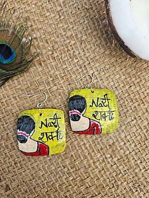 Hand Painted - Coconut Shell Earrings