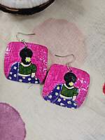 Hand Painted - Coconut Shell Earrings